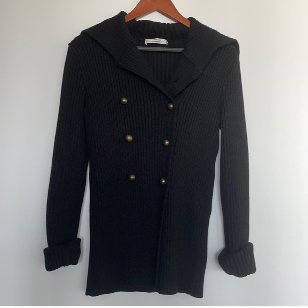 Comptoir Des Cotonniers Chunky Cardigan Sweater in Black - Size Medium